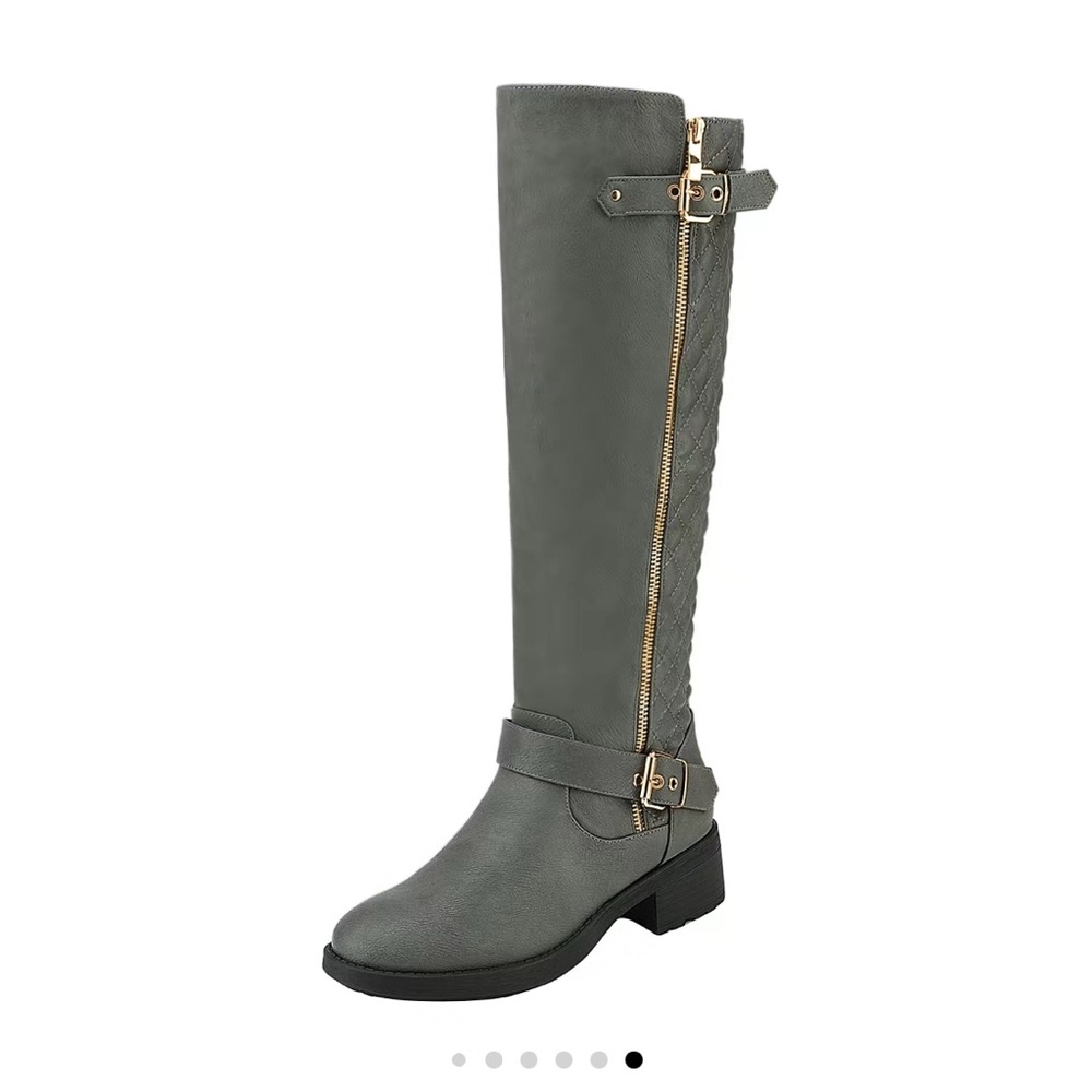 Dream Pairs Gray Over the Knee Boots with Decorative Straps size 7